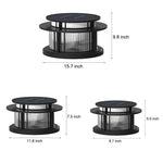 Round Modern Solar Fence Post Lights Ha076150