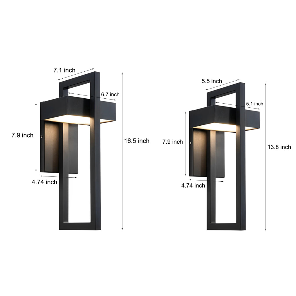 Rectangular Black Outdoor Wall Lamp Ha077342