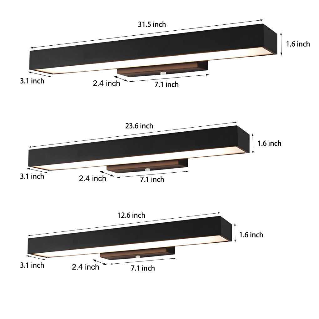 Modern Outdoor Wall Sconce with Motion Sensor in Matte Black Rectangular Design