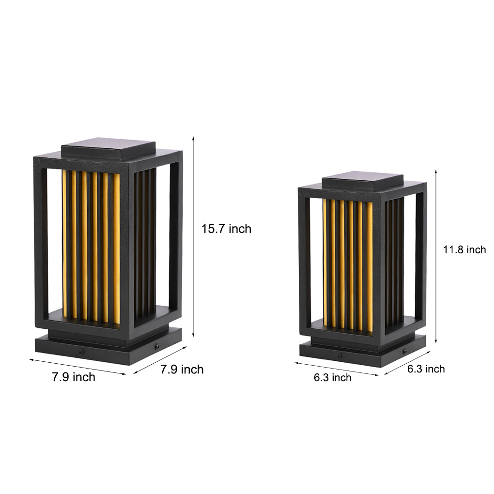 Modern LED Cage Pathway Lights in Black for Outdoor Elegance