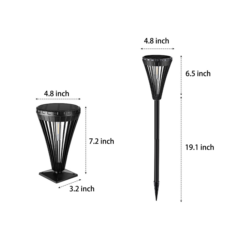 Intelligent Solar LED Pathway Lights with Tapered Black Design