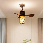 Aurelia Vintage LED Ceiling Fan with Light – 22" Flush Mount, E26, 3 Blades