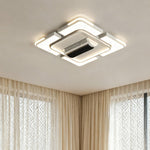 Bladeless Ceiling Fan with Full Spectrum LED Light – Modern Flush Mount