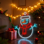 Modern Acrylic LED Snowman Sign with Dimmer for Festive Interiors