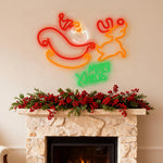 Festive LED Neon Reindeer Wall Art – Modern Christmas Glow