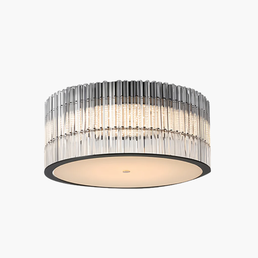 Lumière Crystal Flush Mount Ceiling Light in Black and Glass
