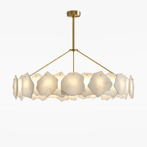 Cloud Stone Copper LED Chandelier — Modern Sculptural Pendant for Dining & Living Spaces