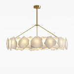 Cloud Stone Copper LED Chandelier — Modern Sculptural Pendant for Dining & Living Spaces