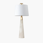 Nordic White Marble Table Lamp with Cloud Stone Shade