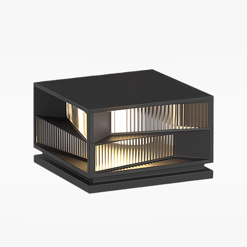 Modern Outdoor Pillar Light in Black Stainless Steel with LED