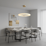 Halo di Pietra Alabaster Ring Chandelier in Brushed Brass