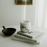 Halo Calm Natural Stone Candle Holder – Artisan Marble & Travertine Tabletop Accent