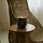 Halo Calm Natural Stone Candle Holder – Artisan Marble & Travertine Tabletop Accent