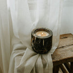 Halo Calm Natural Stone Candle Holder – Artisan Marble & Travertine Tabletop Accent