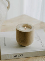 Halo Calm Natural Stone Candle Holder – Artisan Marble & Travertine Tabletop Accent