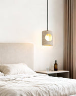 Halo Cut Travertine Pendant Light – Modern Stone Illumination