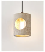 Halo Cut Travertine Pendant Light – Modern Stone Illumination