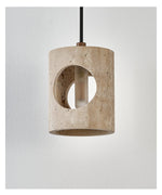 Halo Cut Travertine Pendant Light – Modern Stone Illumination