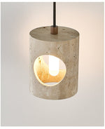 Halo Cut Travertine Pendant Light – Modern Stone Illumination