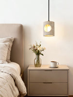 Halo Cut Travertine Pendant Light – Modern Stone Illumination