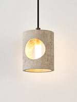 Halo Cut Travertine Pendant Light – Modern Stone Illumination