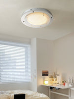 Halo Grid Modern LED Flush Mount Ceiling Light in Silver and White