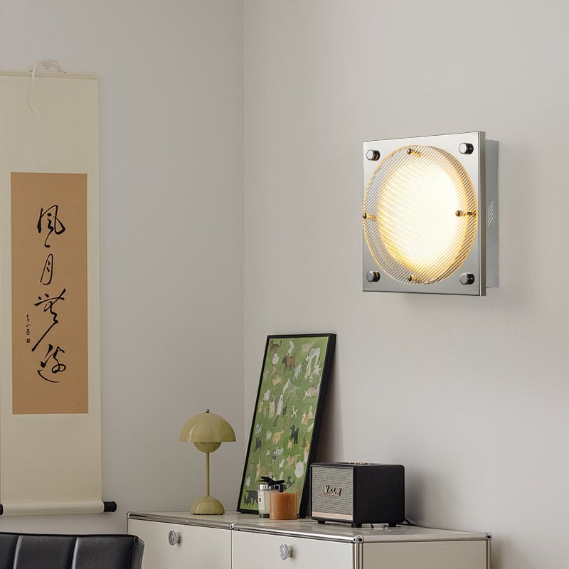Halo Grid Modern LED Flush Mount Ceiling Light in Silver and White