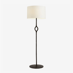 Halo Loop Modern Floor Lamp with Fabric Shade for Living Room