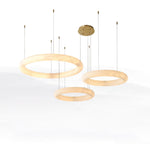 Halo di Pietra Alabaster Ring Chandelier in Brushed Brass