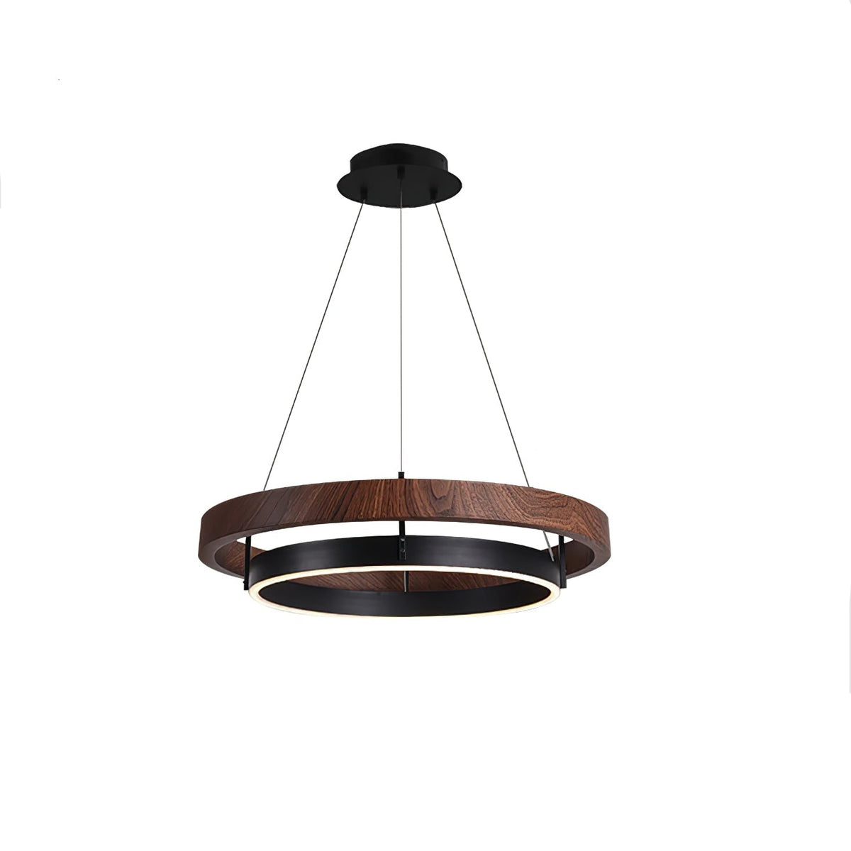 Haloa Modern Wood and Metal LED Pendant Light for Dining and Living Spaces