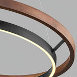 Haloa Modern Wood and Metal LED Pendant Light for Dining and Living Spaces