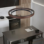 Haloa Modern Wood and Metal LED Pendant Light for Dining and Living Spaces