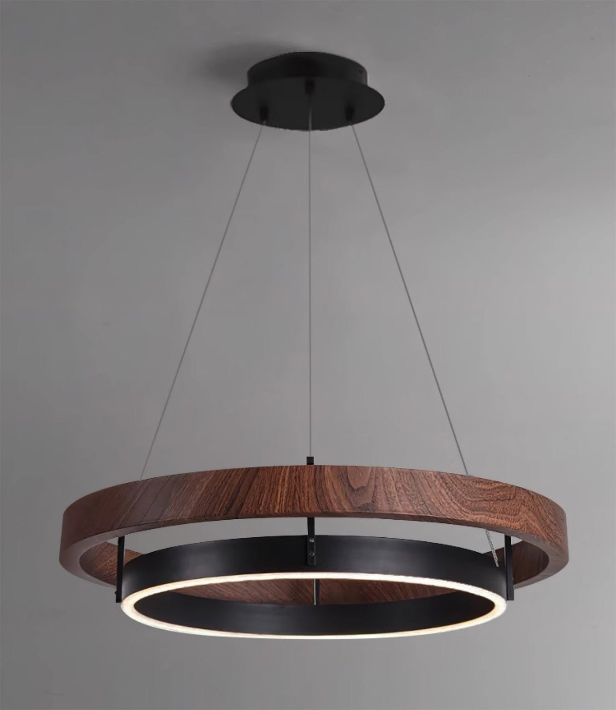 Haloa Modern Wood and Metal LED Pendant Light for Dining and Living Spaces