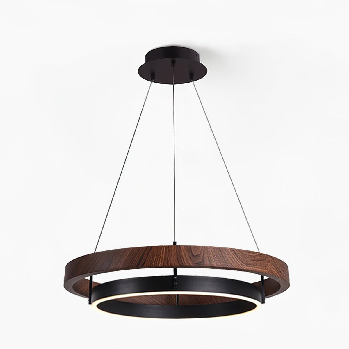 Haloa Modern Wood and Metal LED Pendant Light for Dining and Living Spaces