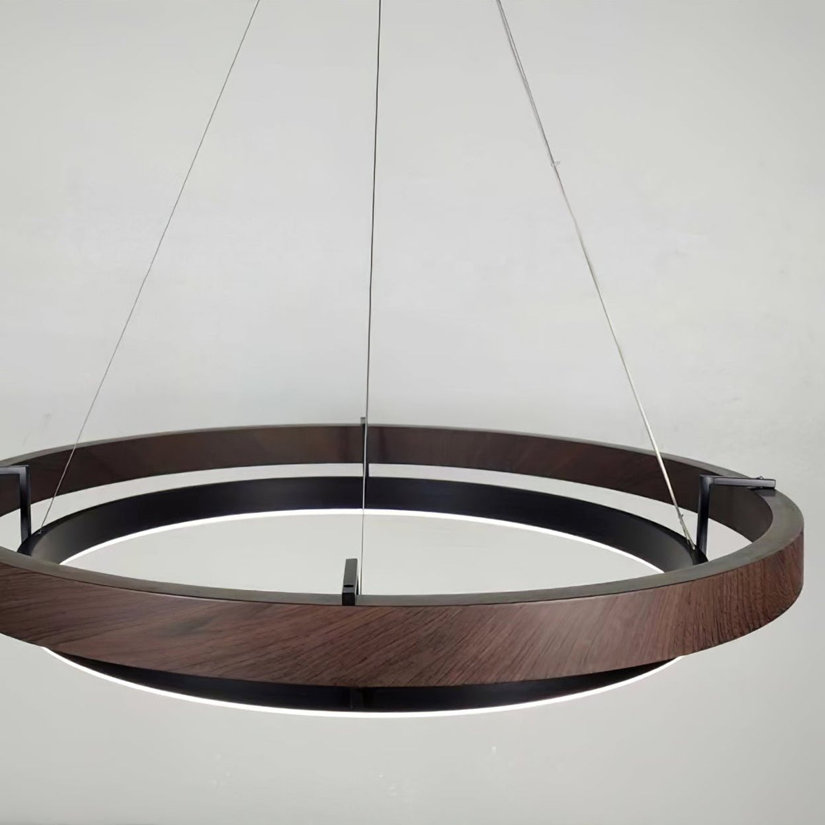 Haloa Modern Wood and Metal LED Pendant Light for Dining and Living Spaces