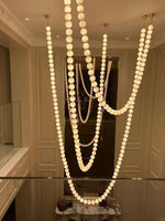Pearl Necklace Acrylic Ball Chandelier, Modern Gold LED Pendant Light