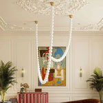 Halti Necklace Acrylic Chandelier with Gold Accents and Integrated LED