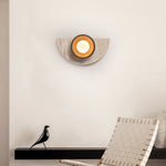 Halvora Travertine Wall Sconce with Wood Accent and Glass Globe