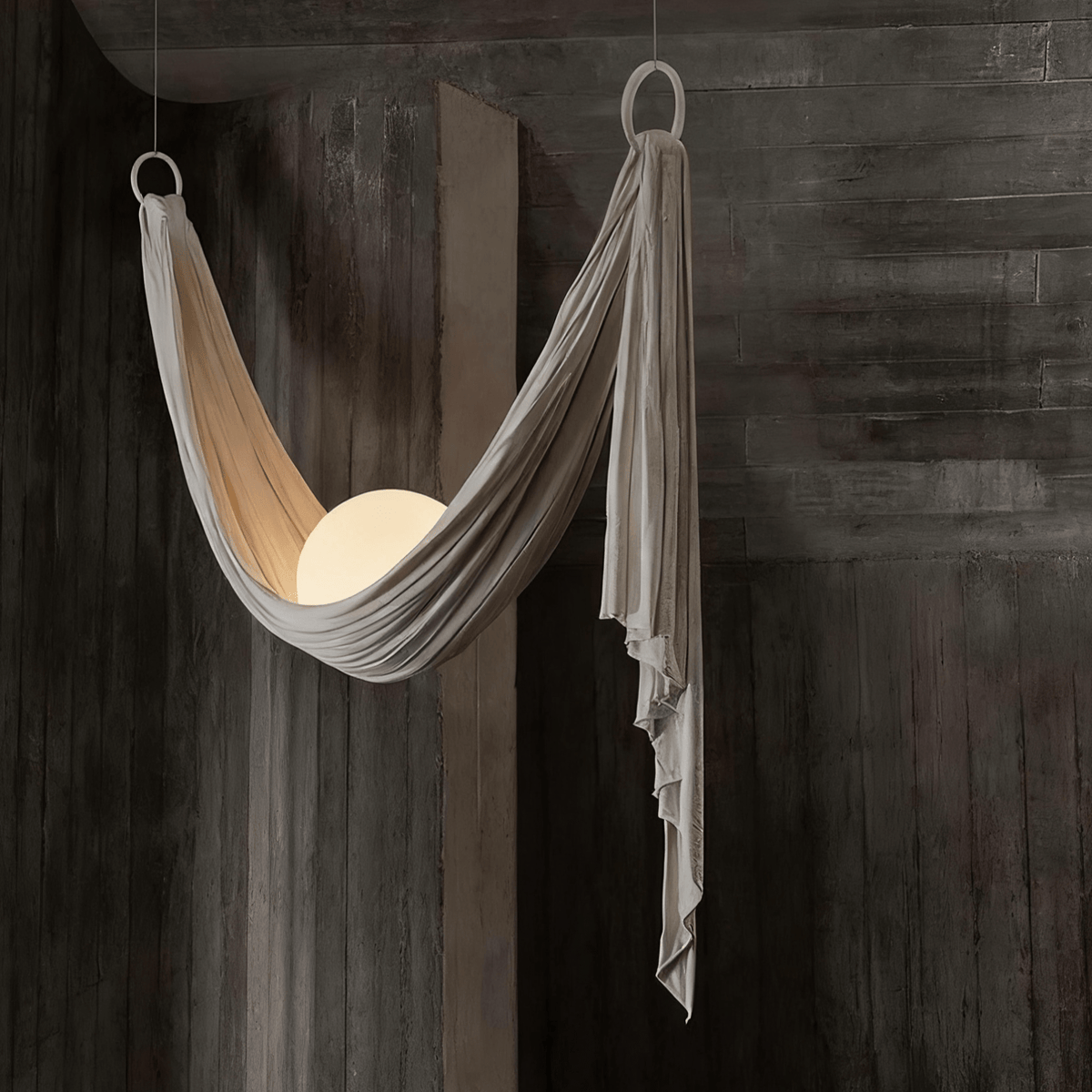Hammock Fabric Pendant Light – Sculptural Designer Ceiling Lamp