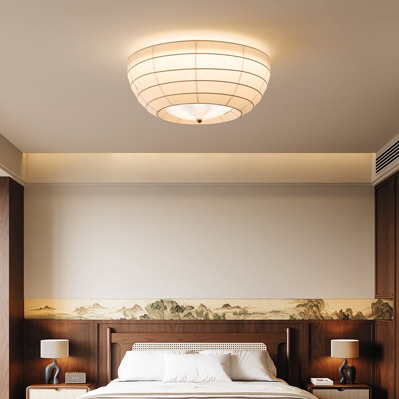 Hana Flush Mount Ceiling Light in Fabric and Crystal