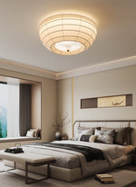 Hana Flush Mount Ceiling Light in Fabric and Crystal