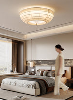 Hana Flush Mount Ceiling Light in Fabric and Crystal