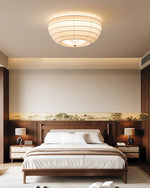 Hana Flush Mount Ceiling Light in Fabric and Crystal