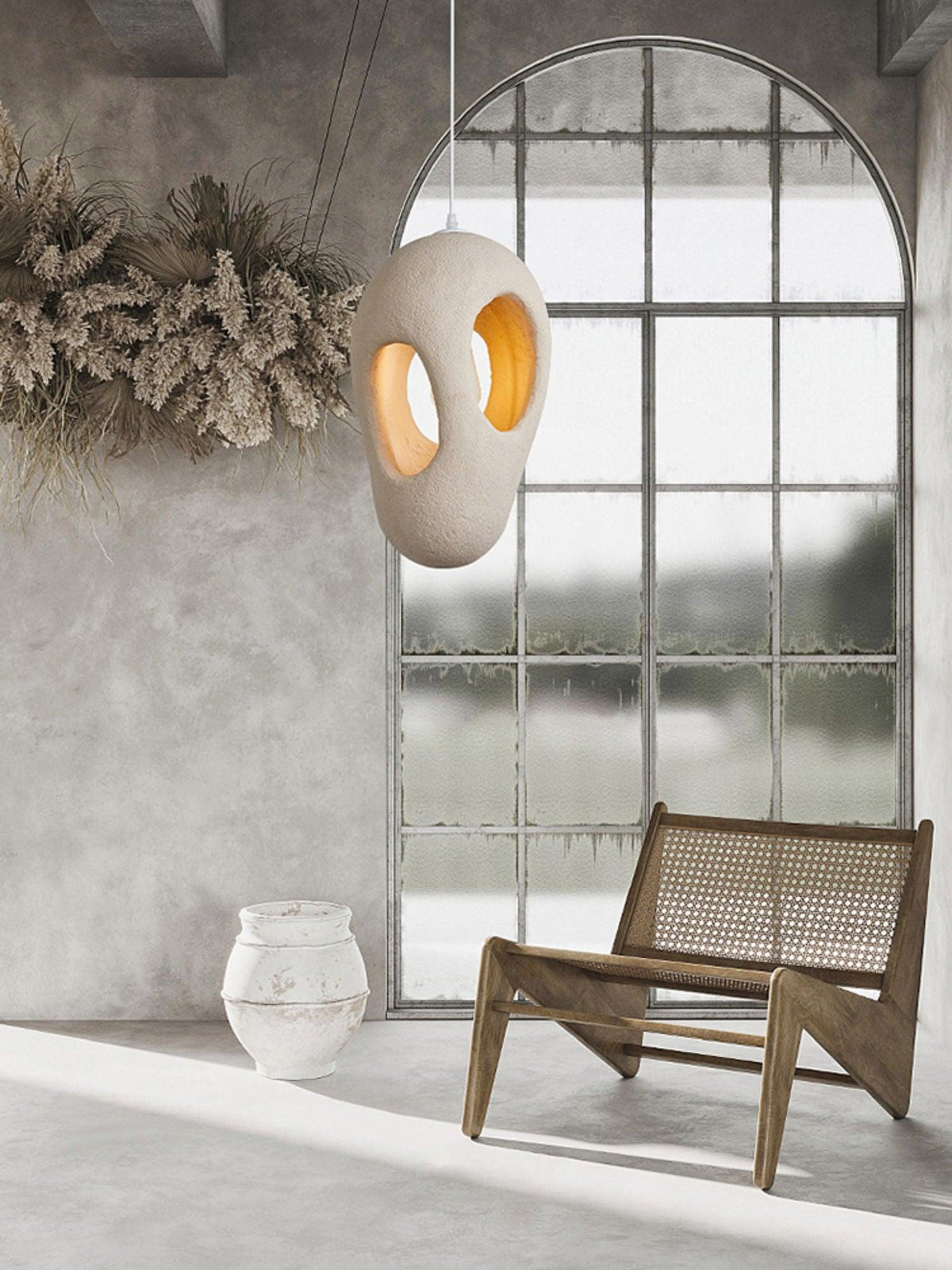 Hand Built White Pendant Lamp