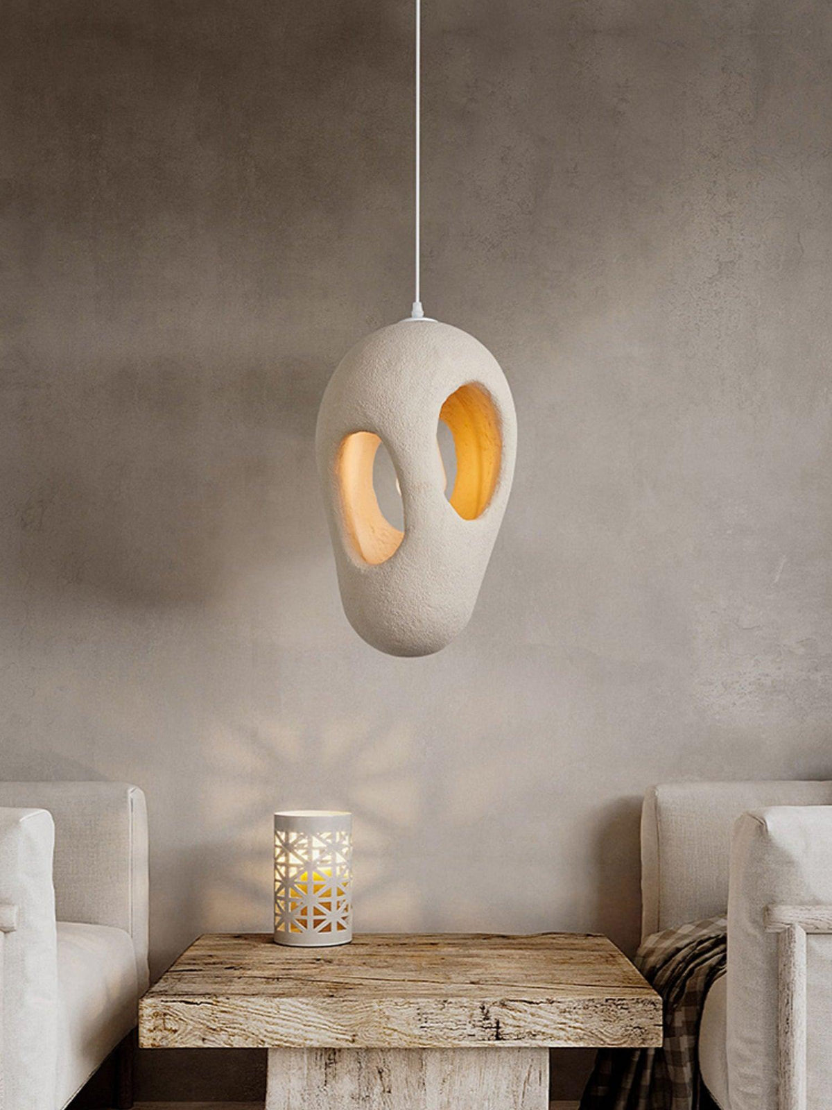 Hand Built White Pendant Lamp