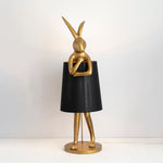 Hare Silhouette Sculptural Table Lamp in Gilded Finish