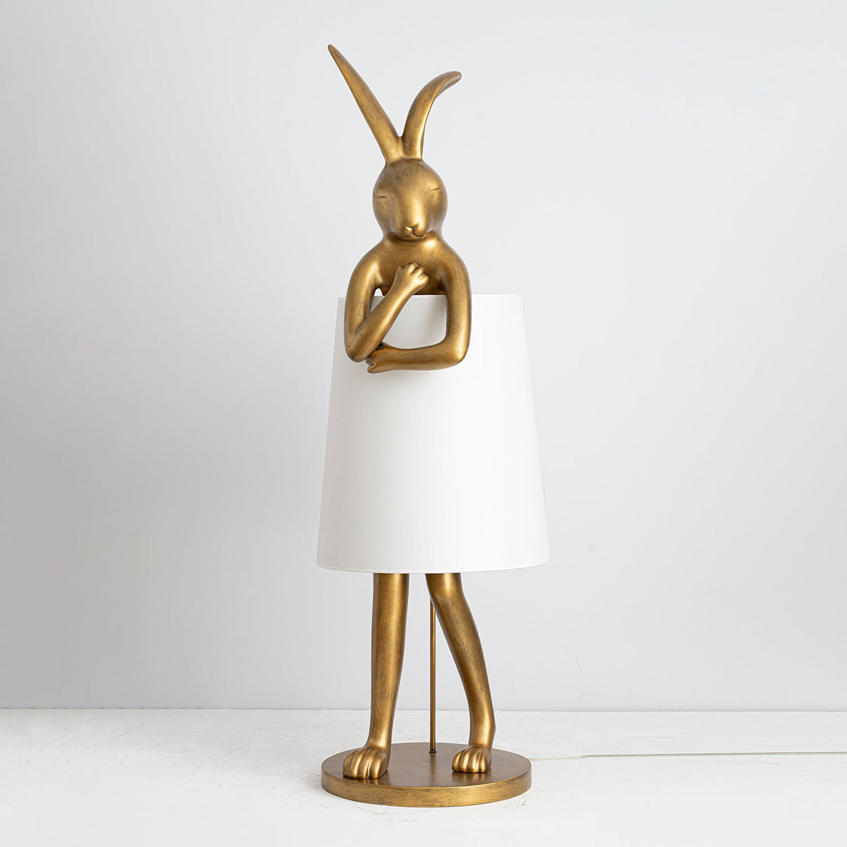 Hare Silhouette Sculptural Table Lamp in Gilded Finish