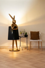 Hare Silhouette Sculptural Table Lamp in Gilded Finish