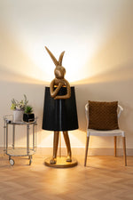 Hare Silhouette Sculptural Table Lamp in Gilded Finish
