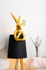 Hare Silhouette Sculptural Table Lamp in Gilded Finish